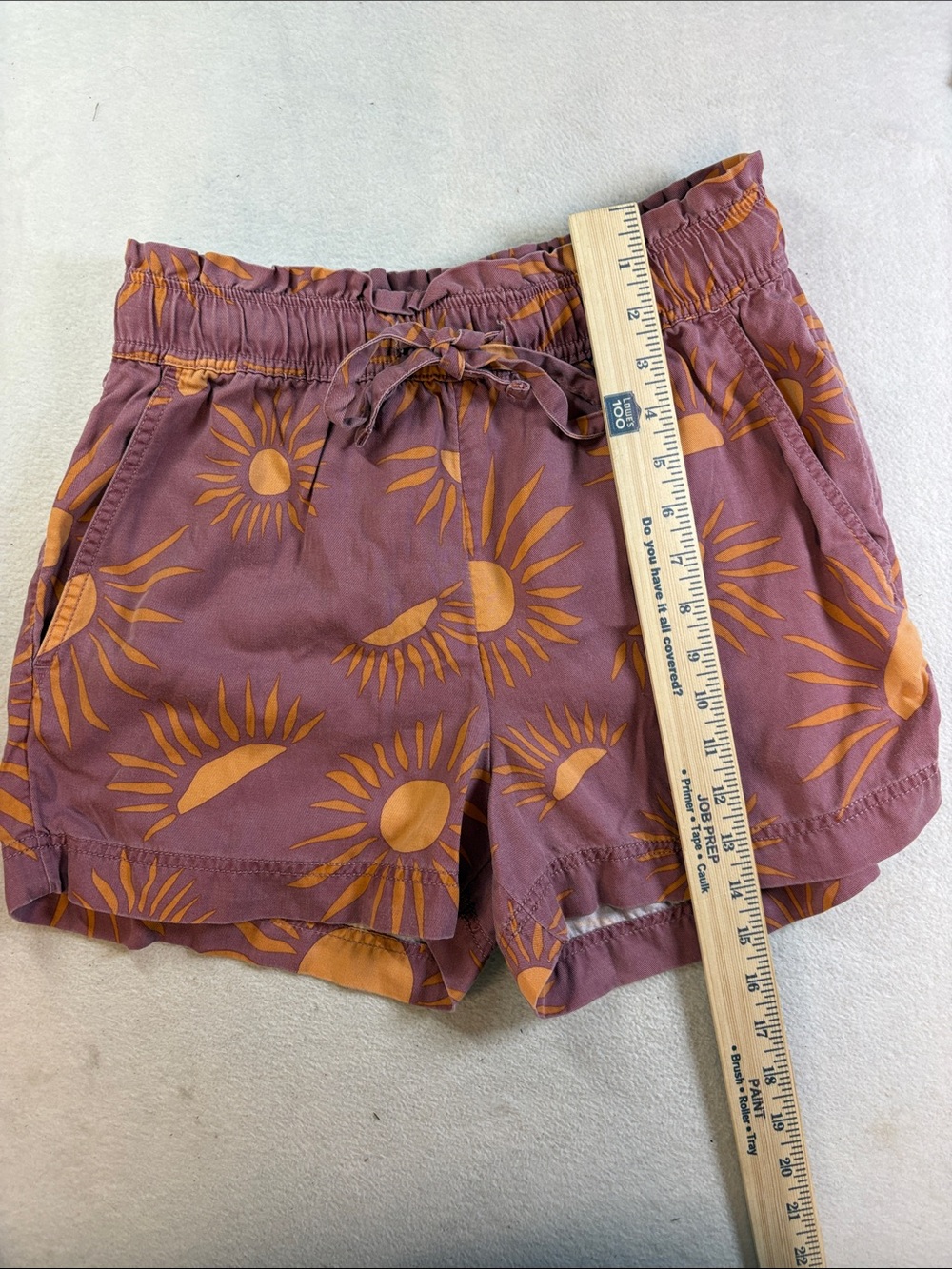C&C California Sunburst Print Drawstring Shorts - Mauve & Mustard